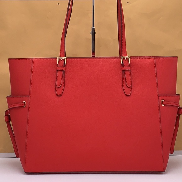 MICHAEL KORS 
Gilly Large Saffiano Leather Tote Shoulder Bag 
COLOR: Bright Red - Picture 6 of 16